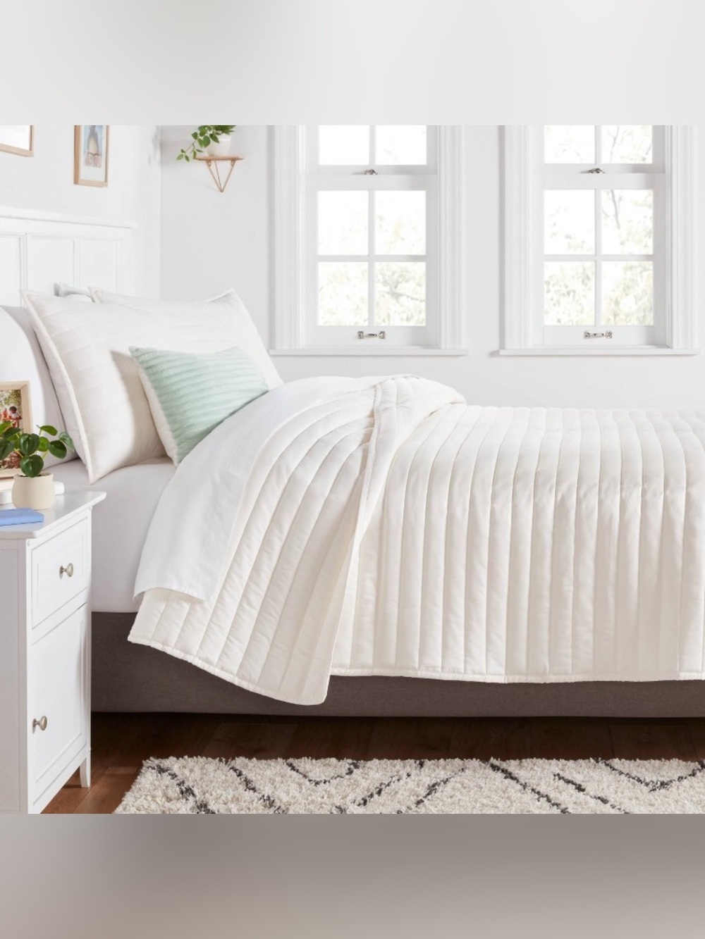 Twin/Twin Extra Long Satin Quilt Ivory - Room Essentials™ - Picture 8 of 9